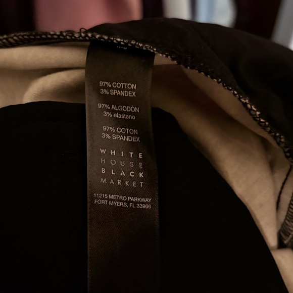 White House Black Market - Black & White Floral Flare Crop Cotton Pants - Picture 12 of 12